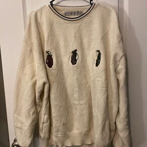 Vintage golf grandpa sweater